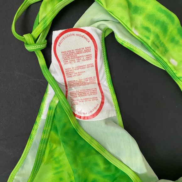 Hoopa Lime Green Tie-Dye Triangle Bikini Size XL - Picture 9 of 15
